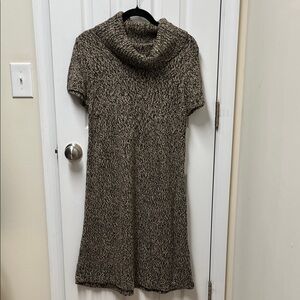 Cato Black and Tan Cowl Neck Sweater Dress